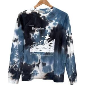 NWT Outerknown Sur Tie-Dye Long Sleeve Crew Neck Sweatshirt Ink Blue Mens Size M